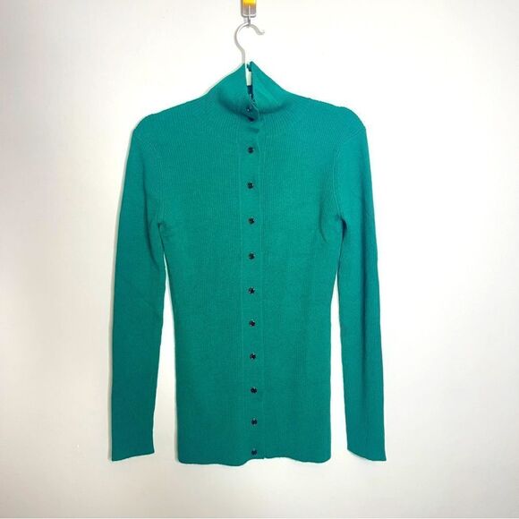 Thakoon Sweaters - Thakoon Emerald Green ribbed button down pullover NWT SMALL